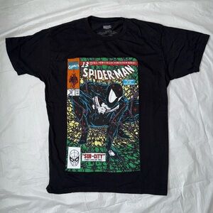 Marvel Black Spider-Man Comic Cover Tee